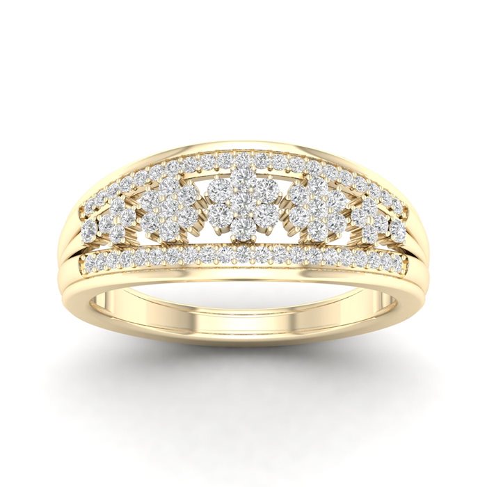 טבעת יהלומים Flora זהב צהוב