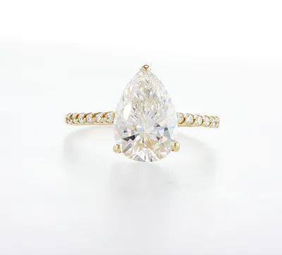 טבעת יהלום טיפה 3.60 קראט