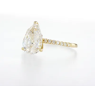 טבעת יהלום טיפה 3.60 קראט