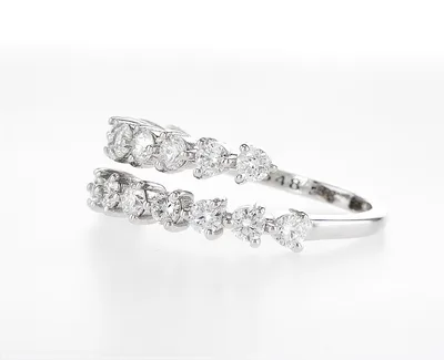 טבעת יהלומים שתי שורות בחיתוך מרכזיות עגולות 1.18 קראט