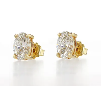 עגילי יהלום אובל 4.02 קראט