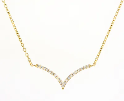 שרשרת v משובצת יהלומים 0.10 קראט