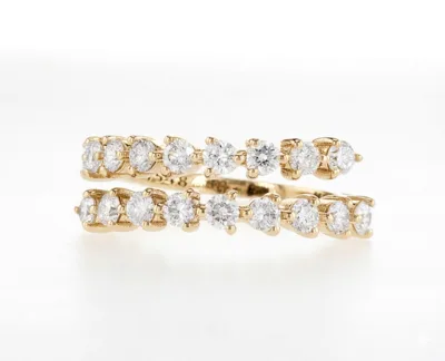 טבעת שתי שורות יהלומים אבנים עגולות 1.18 קראט