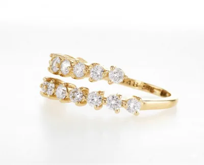 טבעת שתי שורות יהלומים אבנים עגולות 1.18 קראט