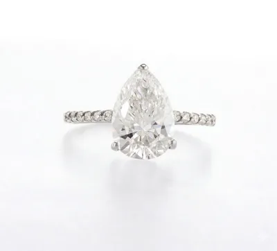 טבעת יהלום טיפה 3.60 קראט