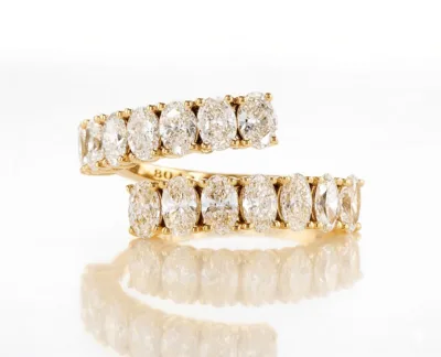 טבעת יהלומים אובל מרכזיות 2.57 קראט