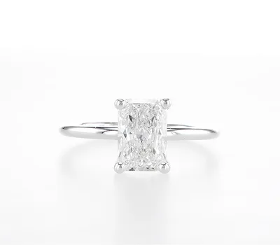 טבעת יהלום חיתוך אמרלד אבן מרכזית 2.05 קראט